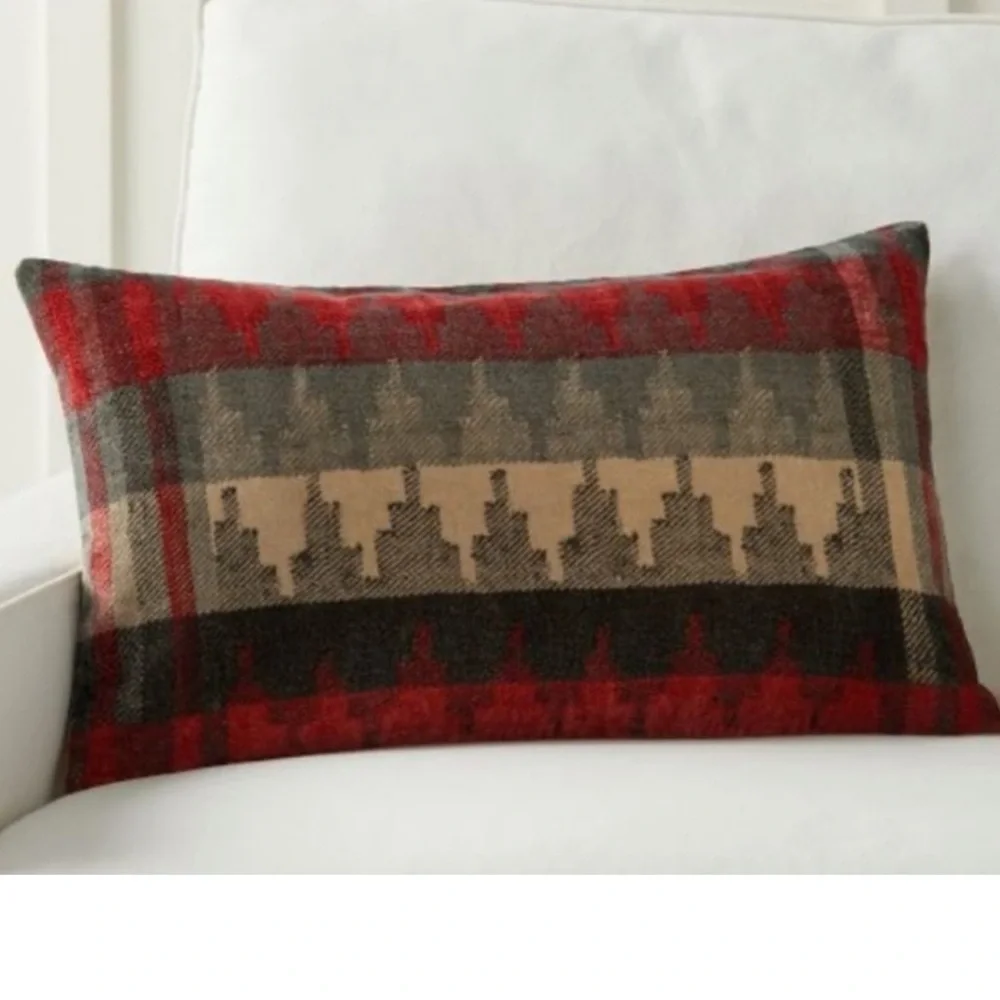Pottery Barn Quay Velvet 16” x 26” Lumbar Accent Pillow With Feather Insert